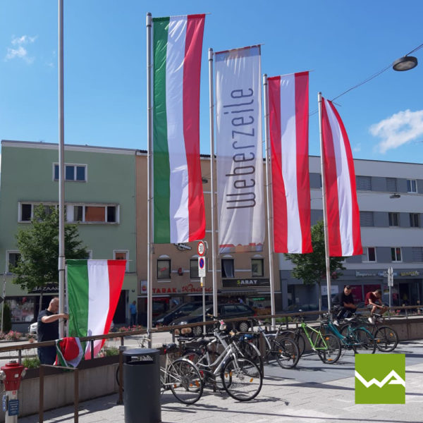 Werbefahne & Fahne bedrucken lassen - Weberzeile Ried