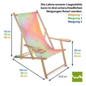 Liegestuhl mit Getraenkehalter Neigungen